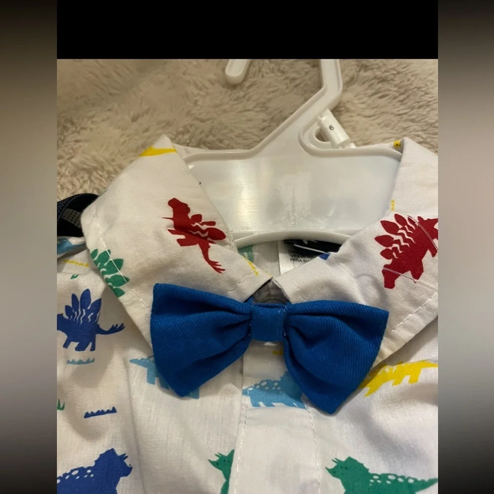 NWT Little Boy’s Dinosaur Patterned Dress Shirt and Pants Outfit